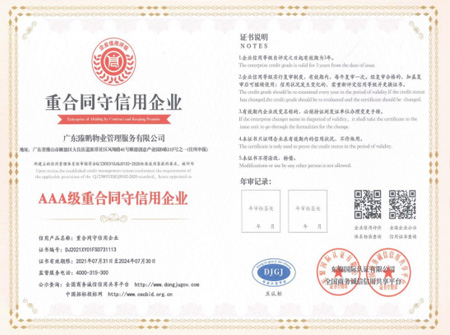 AAA級(jí)重合同守信用企業(yè)